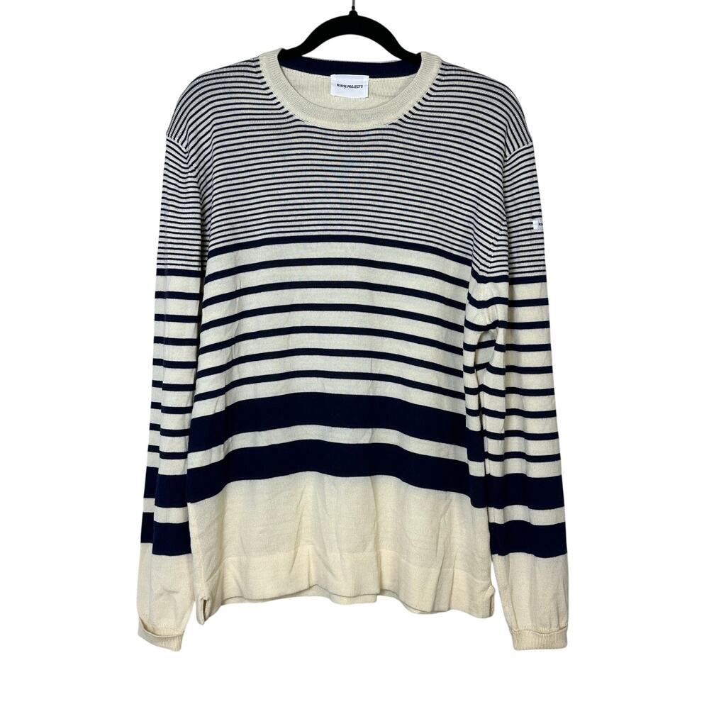 Norse Projects Striped Extra Fine Merino Wool Made in Italy Sweater size Large